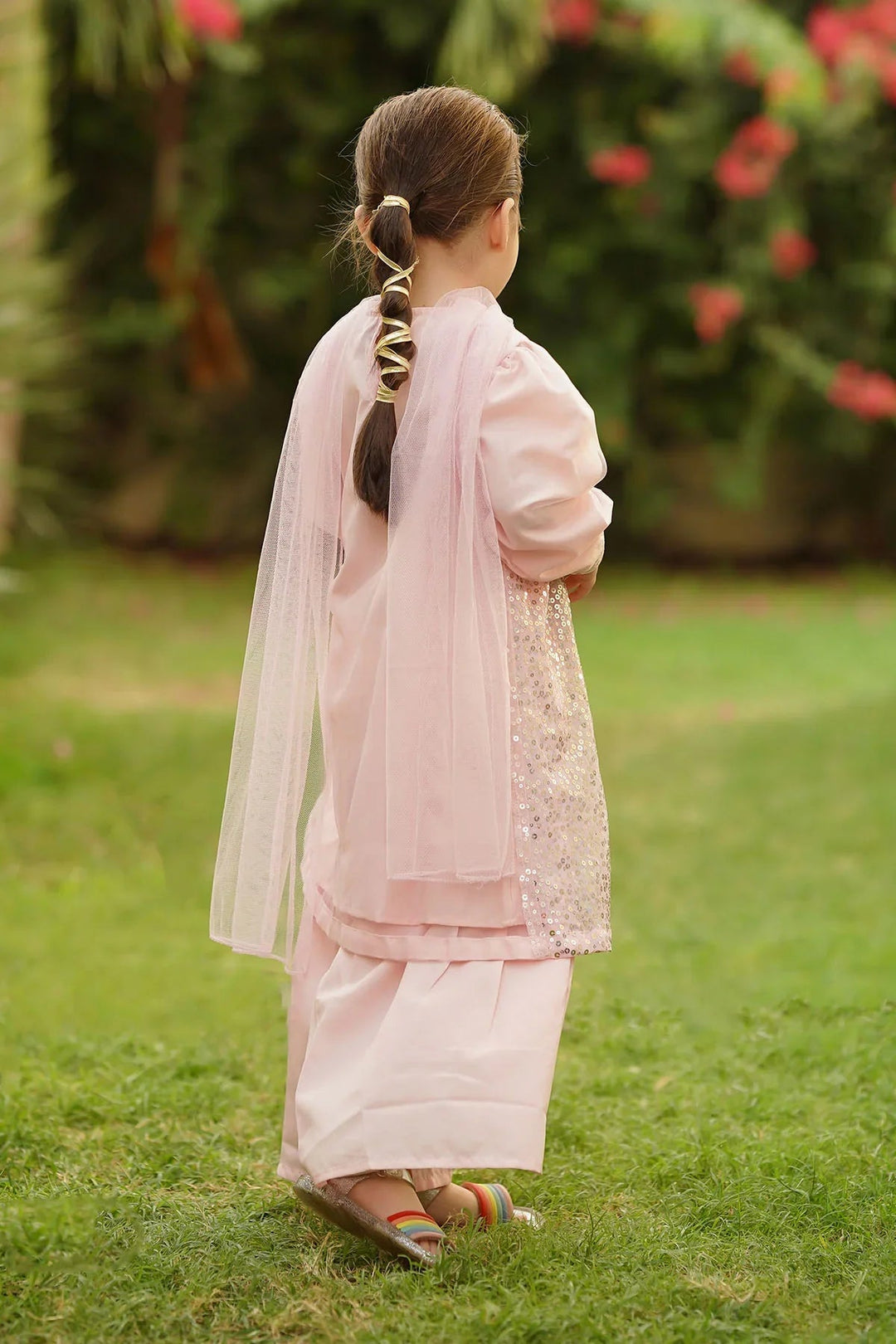 Ochre RTW Embroidered Girls 3 Piece Net Sequence INSHD-08 - Summer Collection