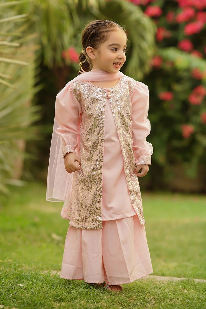 Ochre RTW Embroidered Girls 3 Piece Net Sequence INSHD-08 - Summer Collection