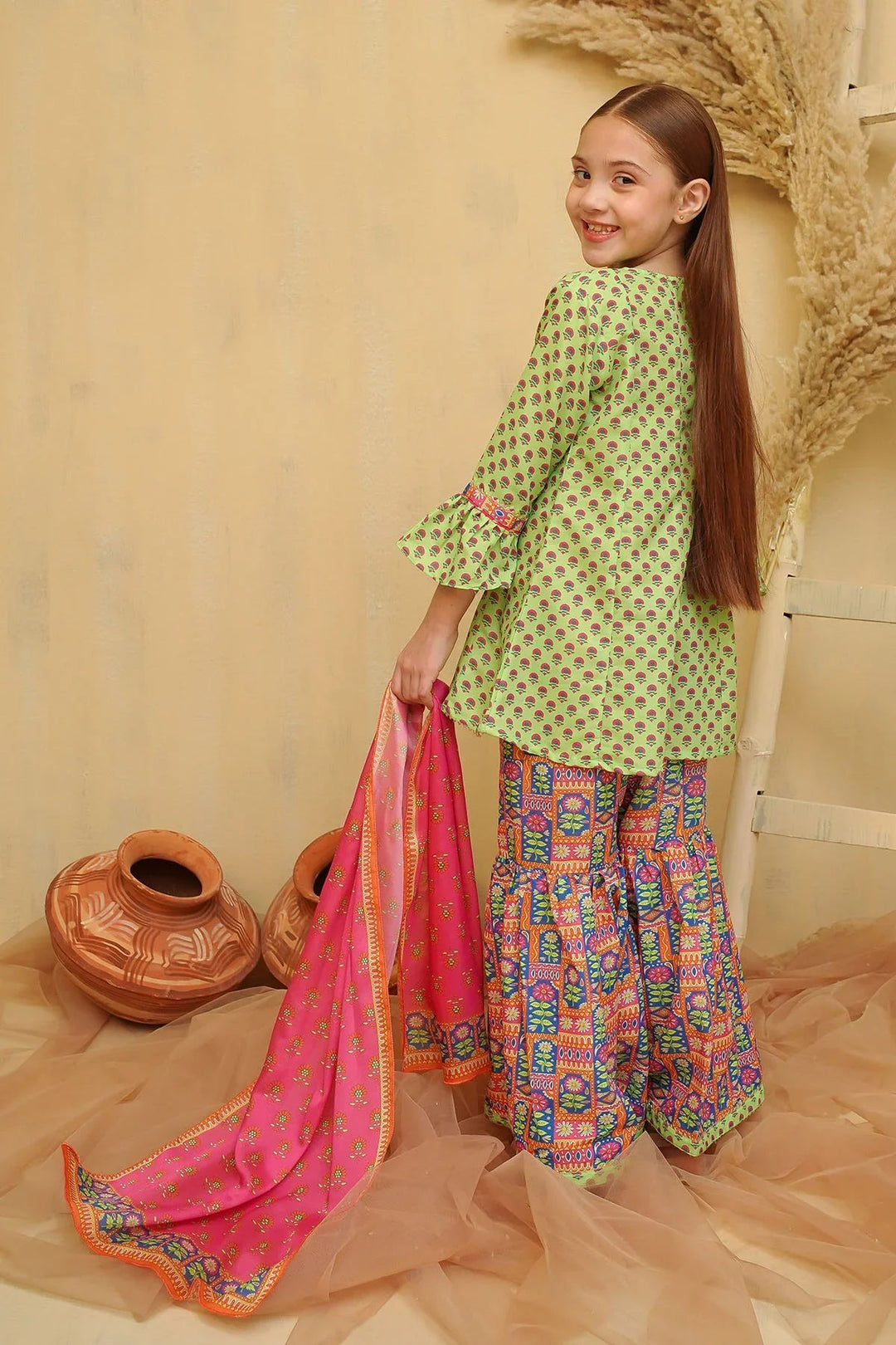 Ochre Girls Pret Printed Swiss Lawn 3 Piece Suit INDP-21 - Summer Collection