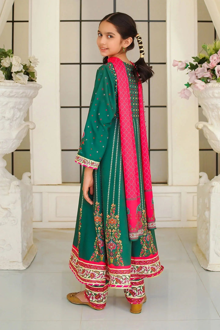 Ochre Girls Pret Printed Swiss Lawn 3 Piece Suit CORF-01 - Summer Collection