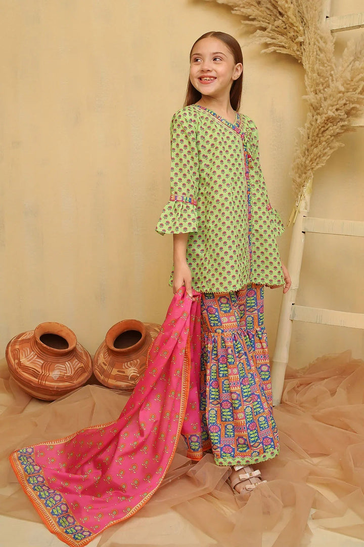 Ochre Girls Pret Printed Swiss Lawn 3 Piece Suit INDP-21 - Summer Collection