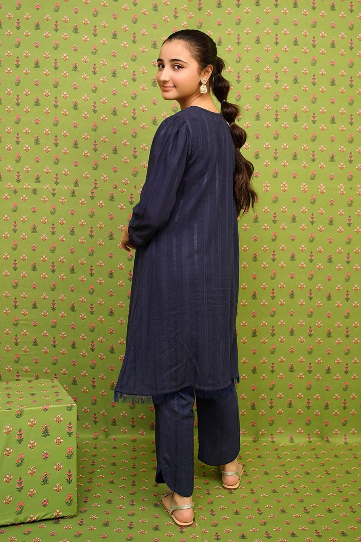 Ochre RTW Embroidered Girls 2 Piece Cotton Dobby Embellished OFW-SC-27 - Summer Collection