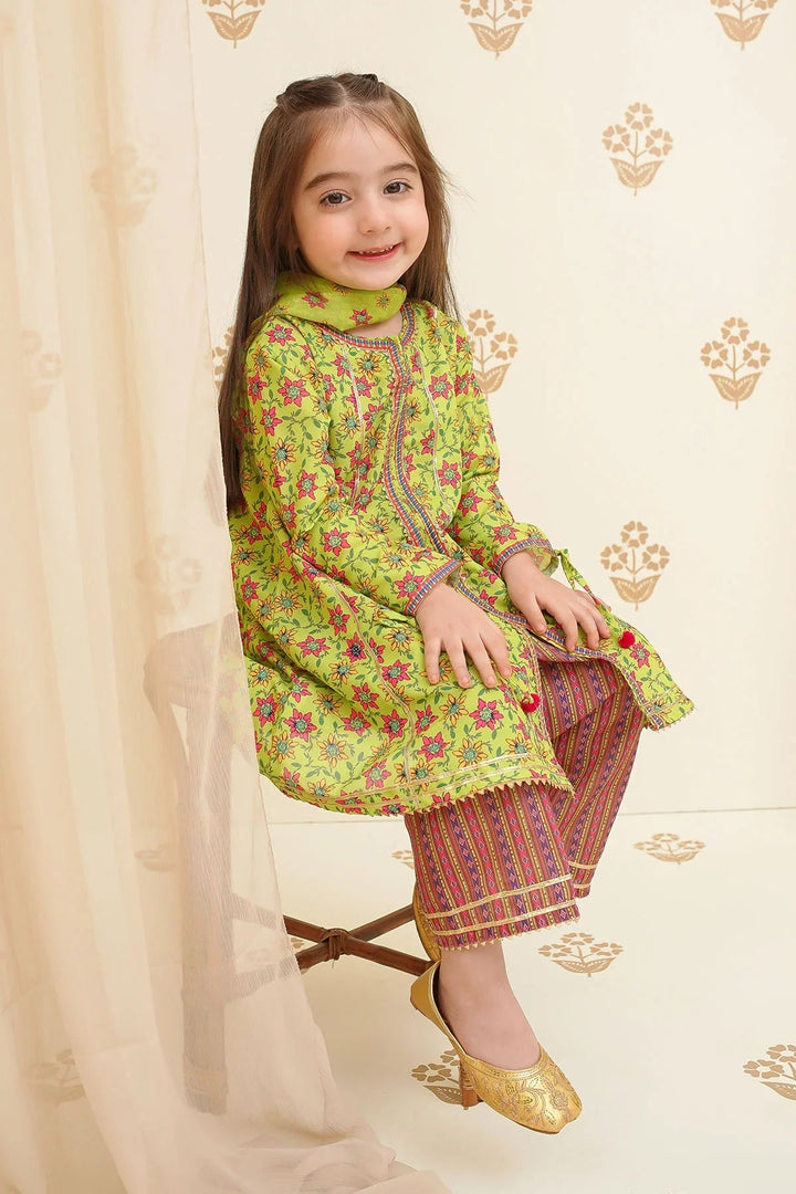 Ochre Girls Pret Printed Swiss Lawn 3 Piece Suit INDP-20 - Summer Collection