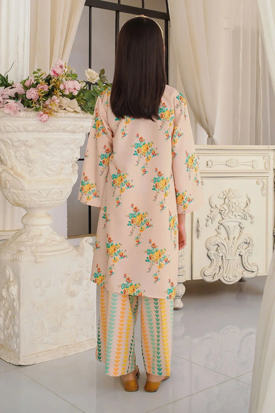 Ochre Girls Pret Printed Swiss Lawn 2 Piece Suit COR-135 - Summer Collection