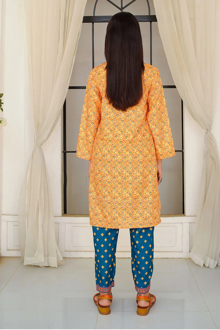 Ochre Girls Pret Printed Swiss Lawn 2 Piece Suit COR-134 - Summer Collection
