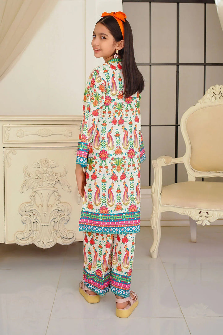 Ochre Girls Pret Printed Swiss Lawn 2 Piece Suit COR-133 - Summer Collection