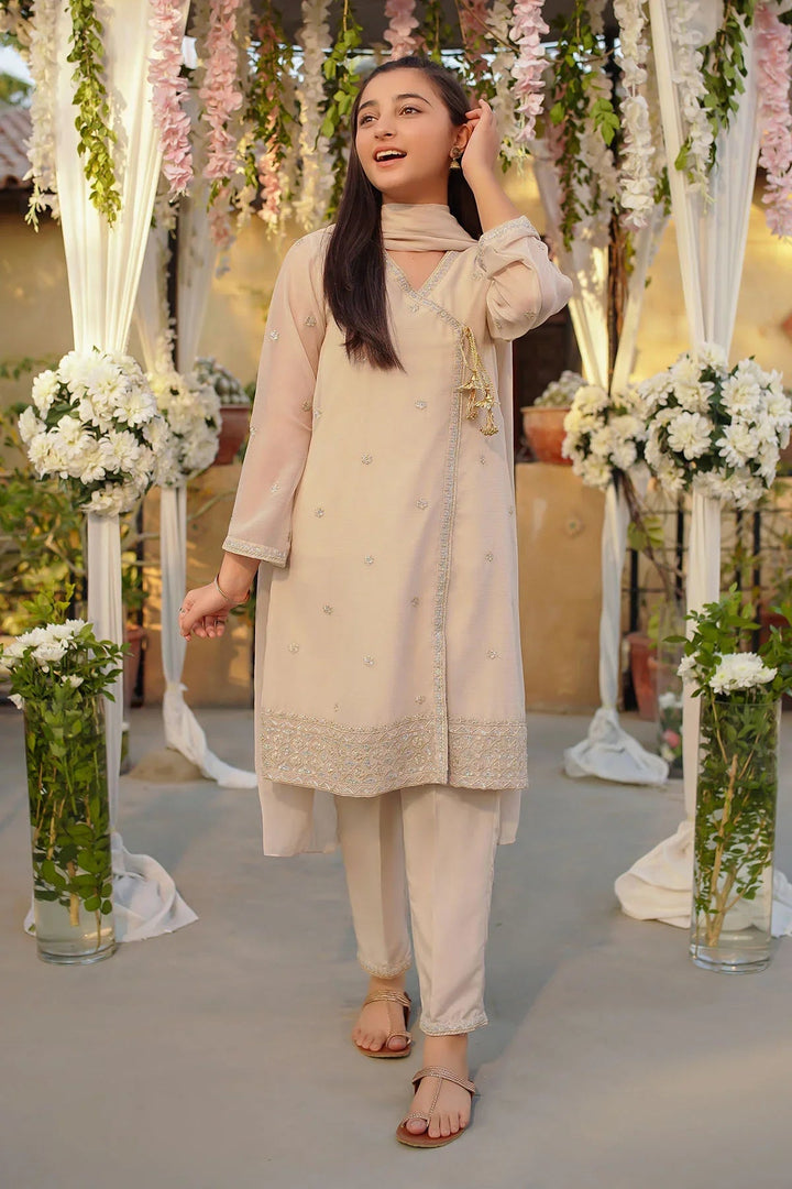 Ochre Girls Pret Embroidered Chiffon 3 Piece Suit EM-53 - Summer Collection
