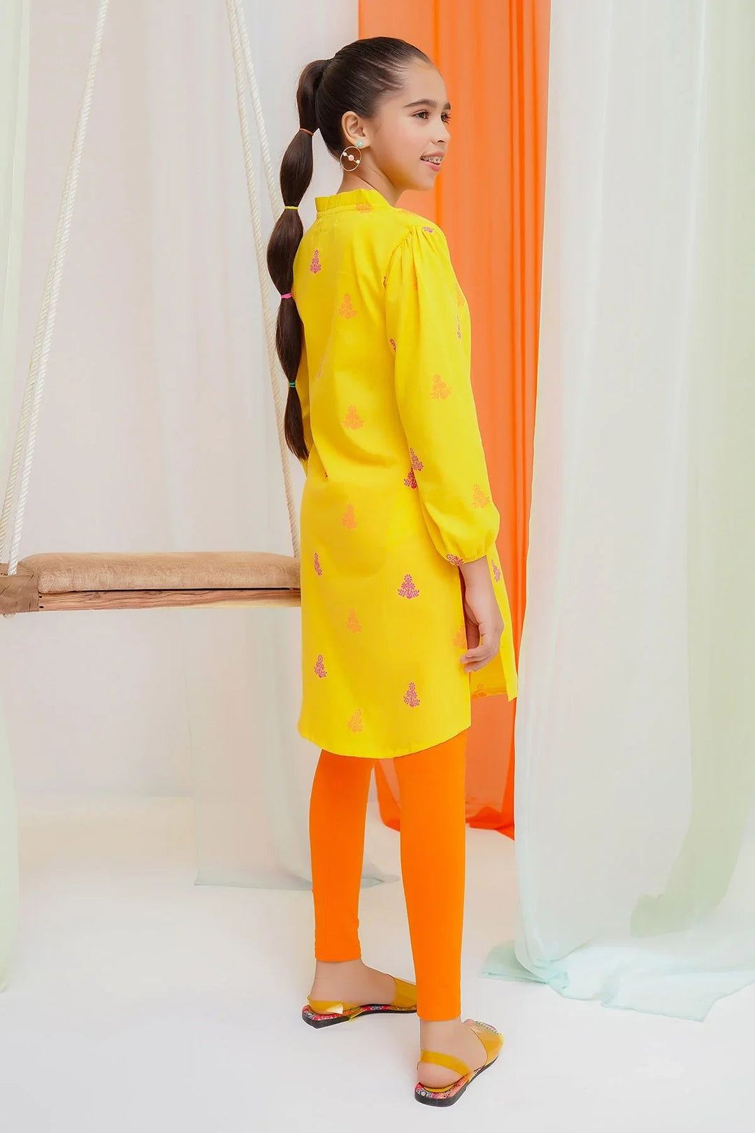 Ochre RTW Printed Girls 1 Piece Cotton Kurta OFW-PRC-29 - Summer Collection