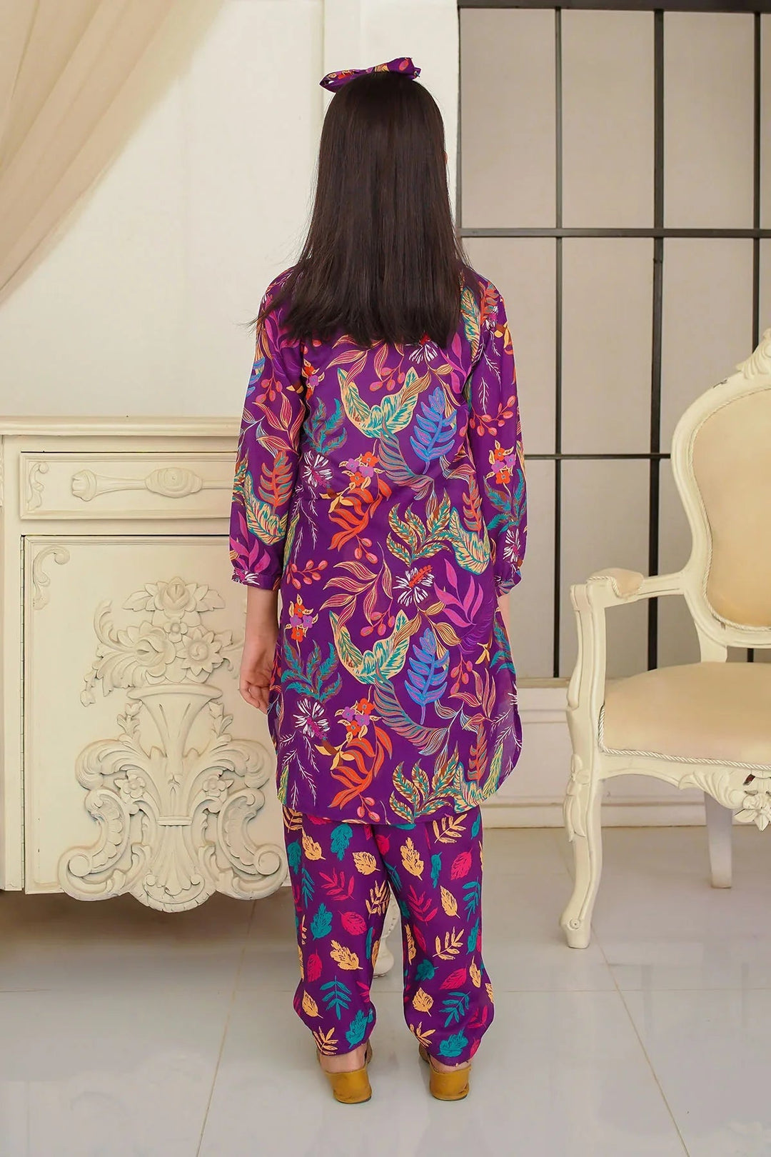 Ochre Girls Pret Printed Swiss Lawn 2 Piece Suit COR-126 - Summer Collection