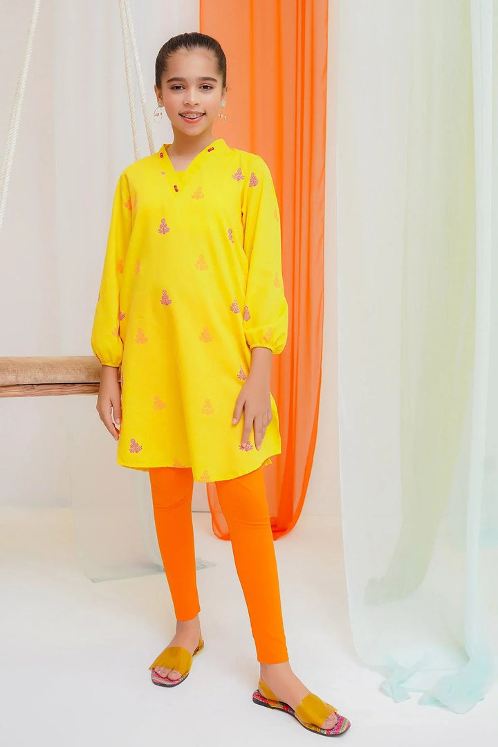 Ochre RTW Printed Girls 1 Piece Cotton Kurta OFW-PRC-29 - Summer Collection