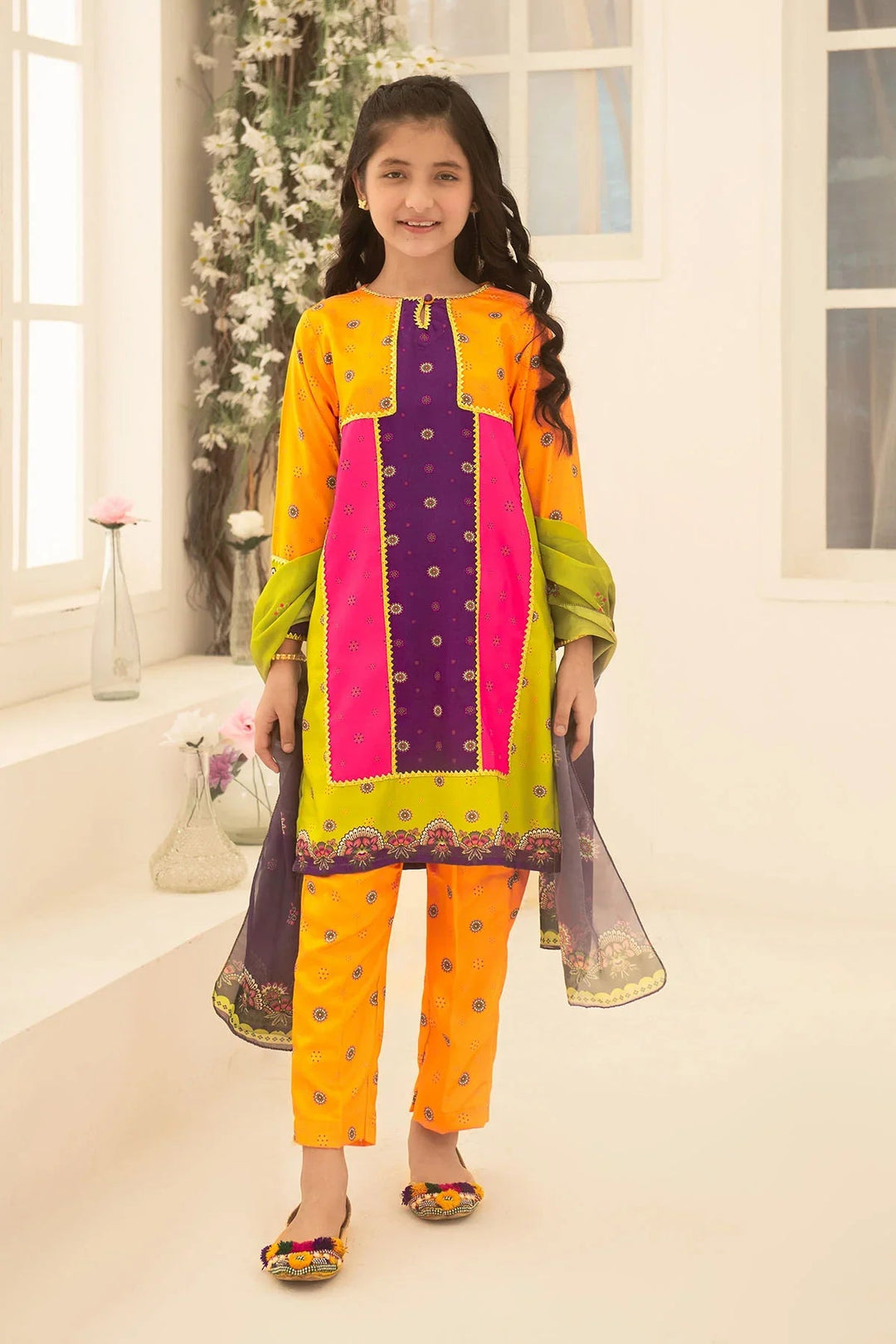 Ochre RTW Printed Girls 3 Piece Herringbone  COR-111 - Summer Collection