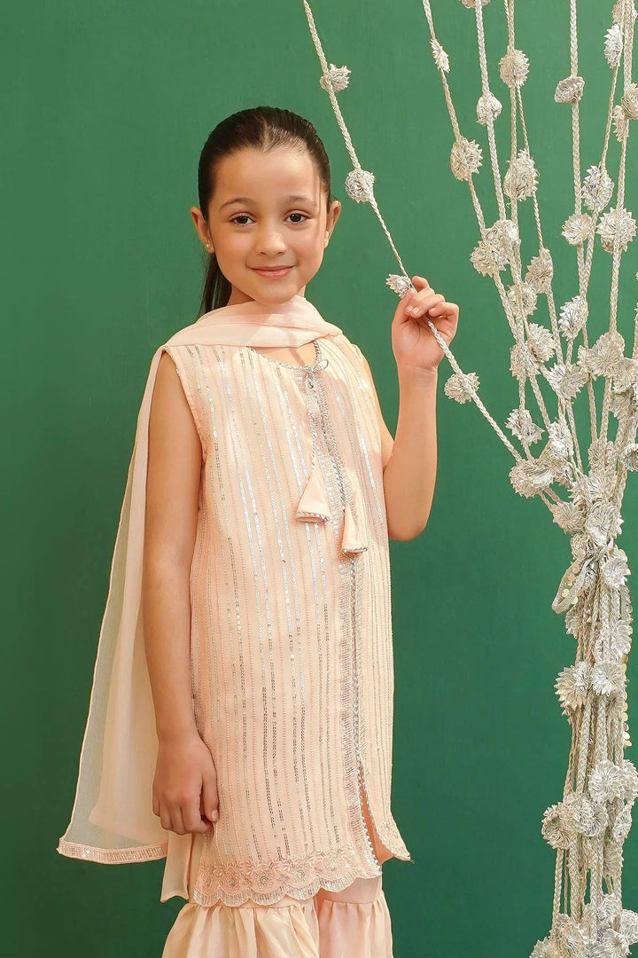 Ochre Girls Pret Embroidered Chiffon 3 Piece Suit INCF-18 - Summer Collection