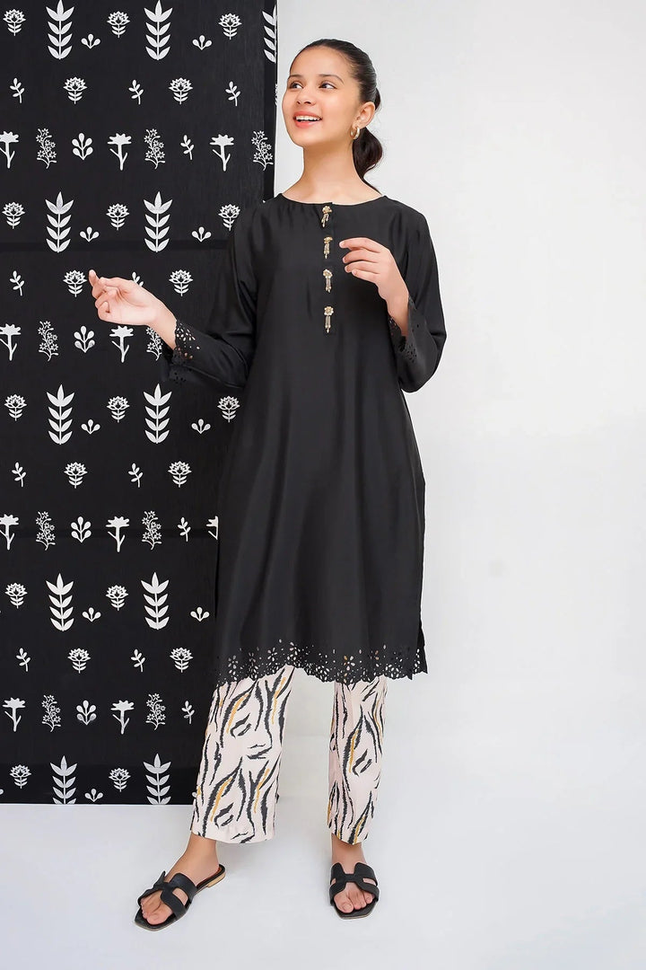 Ochre RTW Embroidered Girls 2 Piece Silk Cut Work OFW-FC-15 - Winter Collection