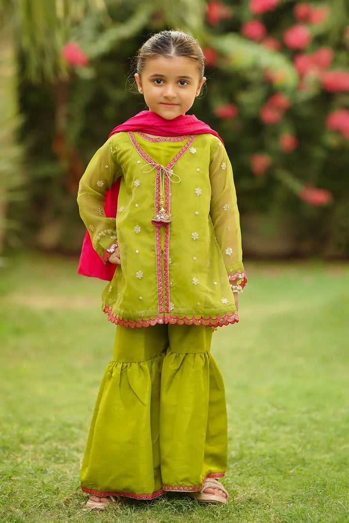 Ochre RTW Embroidered Girls 3 Piece Organza  INMHD-05 - Winter Collection