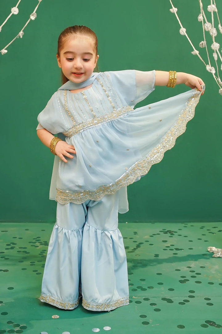 Ochre Girls Pret Embroidered Chiffon 3 Piece Suit INCF-16 - Summer Collection