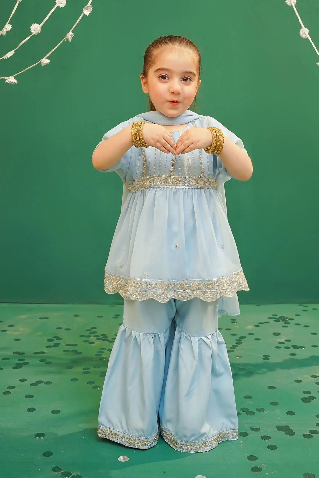 Ochre Girls Pret Embroidered Chiffon 3 Piece Suit INCF-16 - Summer Collection