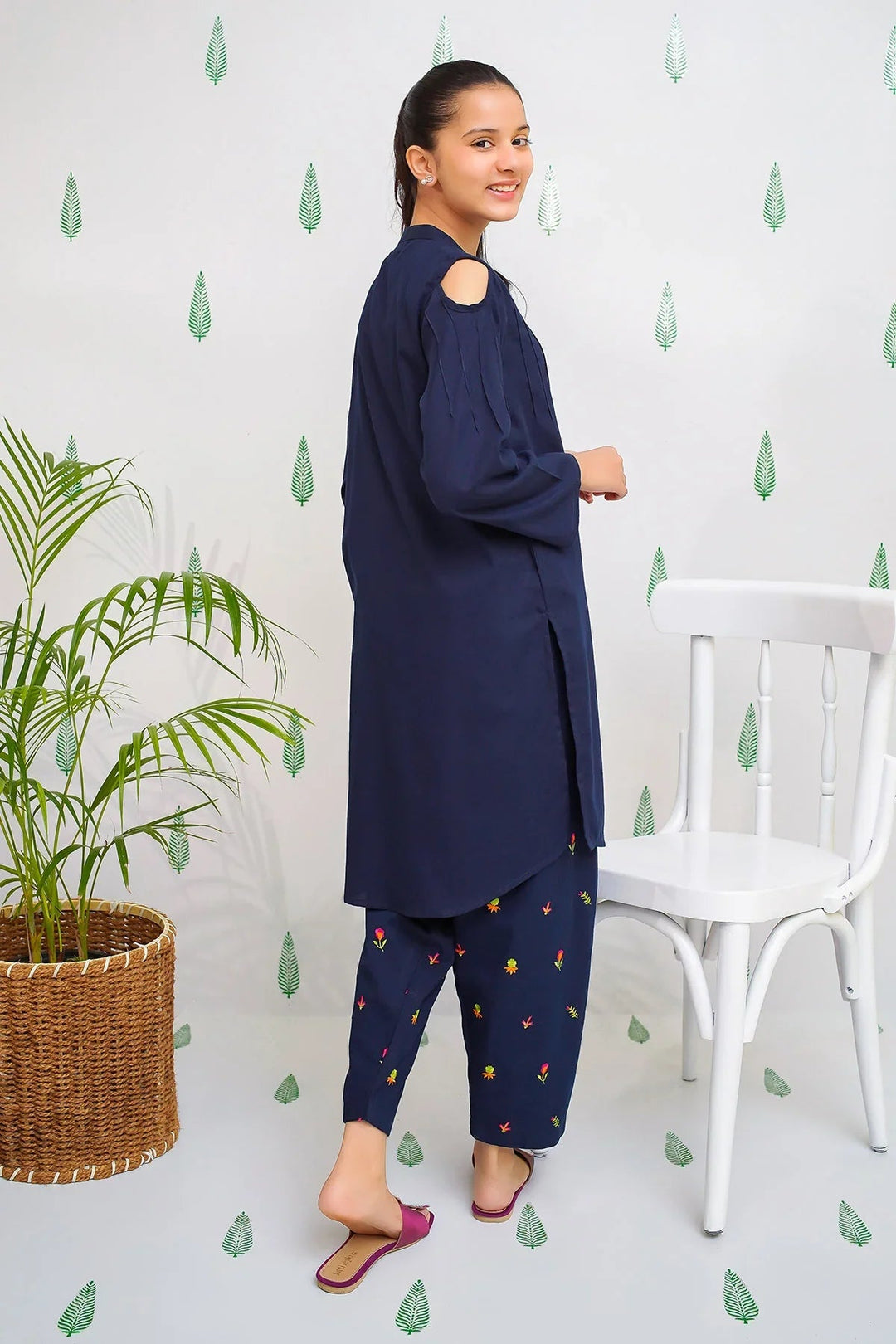 Ochre RTW Embroidered Girls 2 Piece Cotton  EMC-03 - Summer Collection