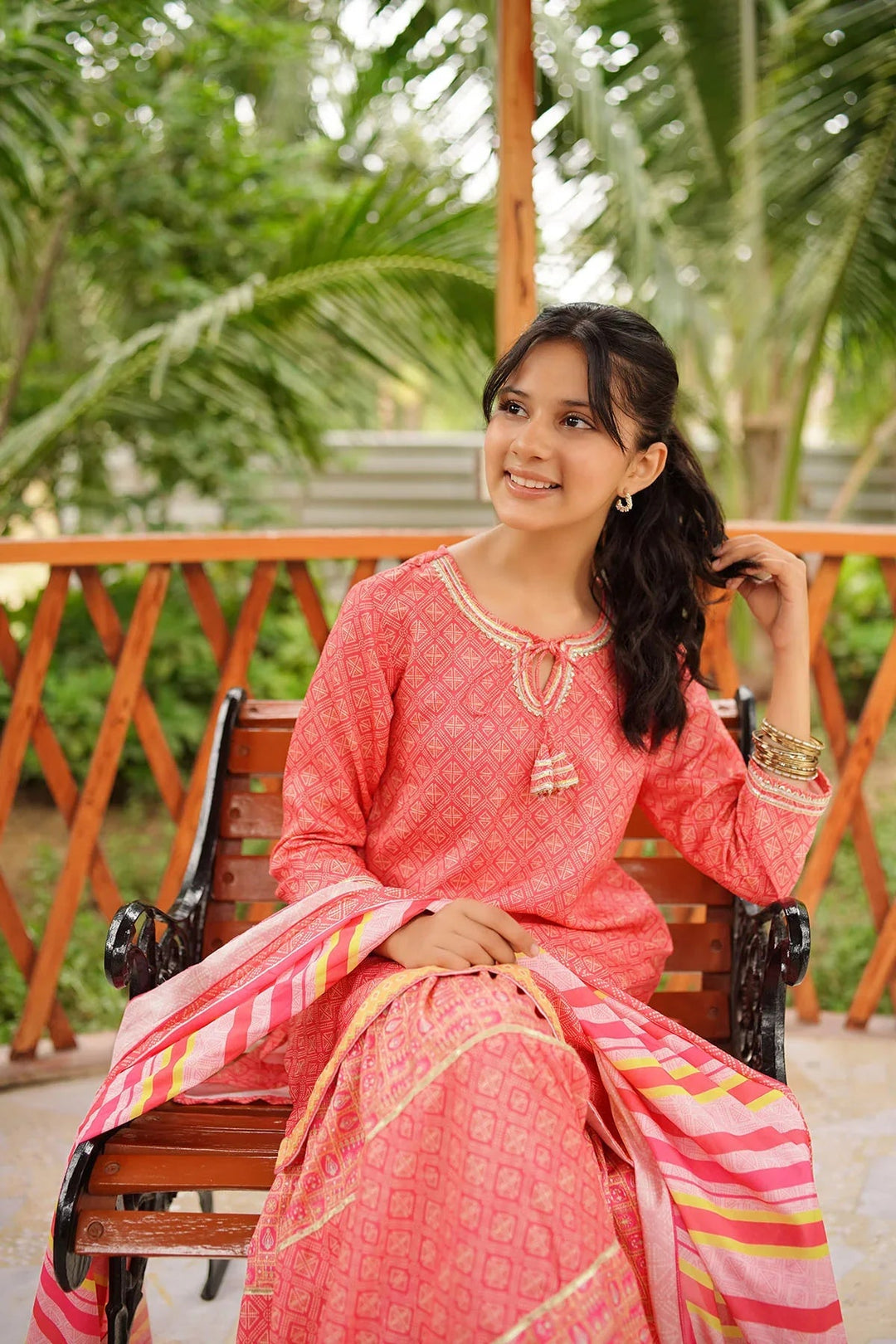 Ochre RTW Printed Girls 3 Piece Herringbone  COR-118 - Summer Collection