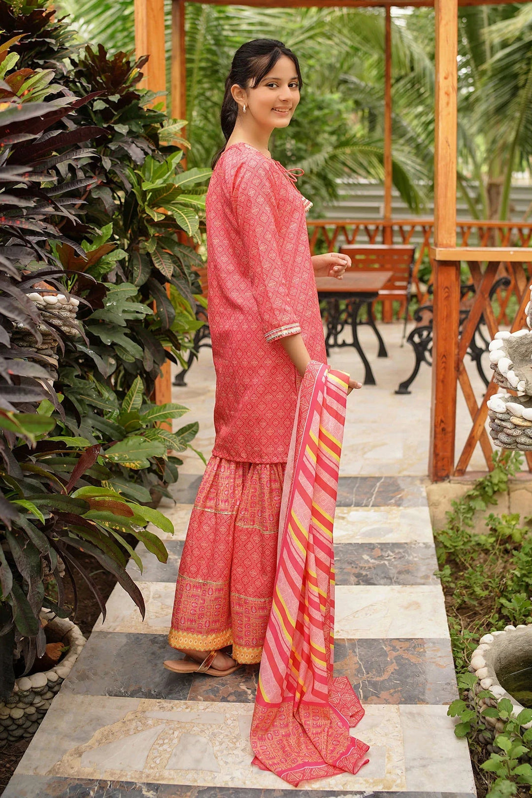 Ochre RTW Printed Girls 3 Piece Herringbone  COR-118 - Summer Collection