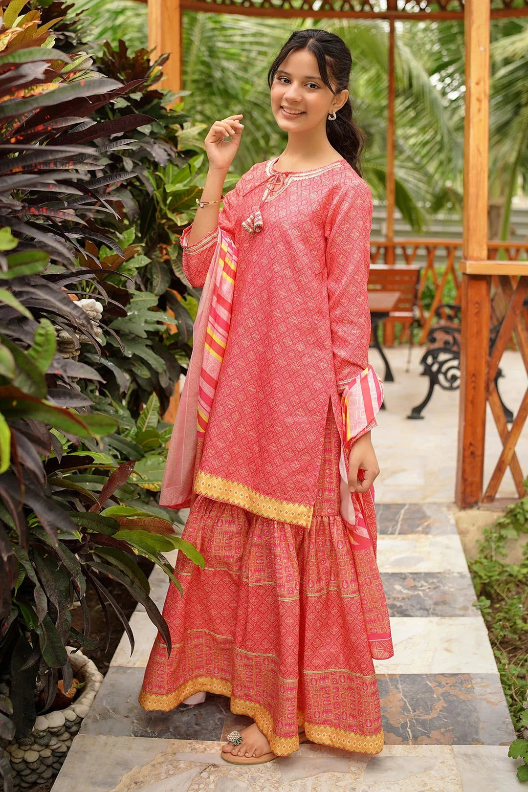 Ochre RTW Printed Girls 3 Piece Herringbone  COR-118 - Summer Collection