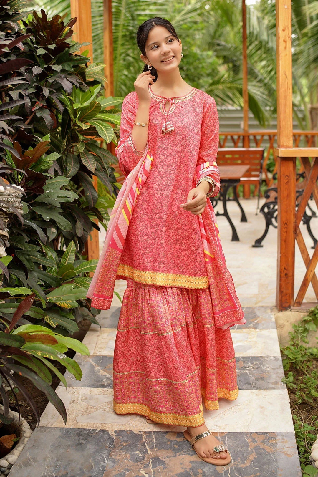 Ochre RTW Printed Girls 3 Piece Herringbone  COR-118 - Summer Collection