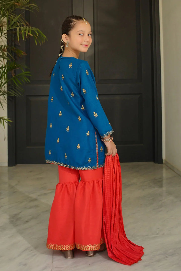 Ochre RTW Printed Girls 3 Piece Silk  INMHD-02 - Winter Collection