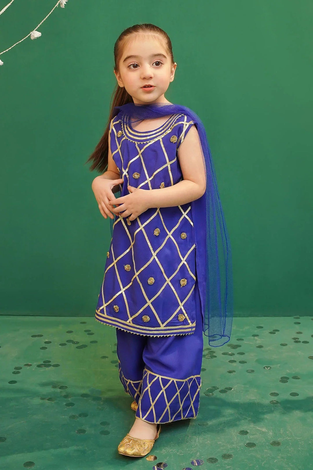 Ochre Girls Pret Embroidered Rod Silk 3 Piece Suit INCE-02 - Summer Collection