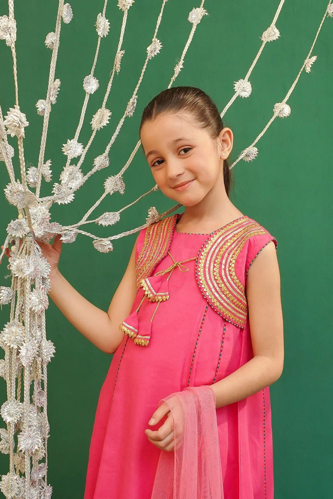 Ochre Girls Pret Embroidered Rod Silk 3 Piece Suit INCE-01 - Summer Collection