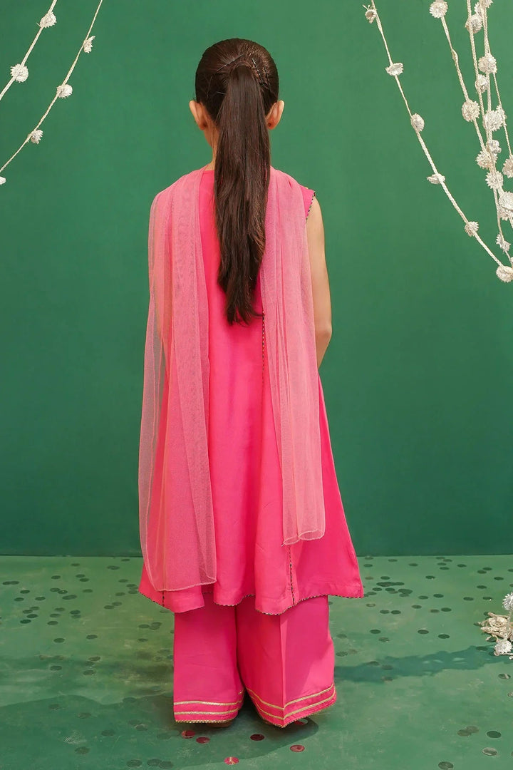 Ochre Girls Pret Embroidered Rod Silk 3 Piece Suit INCE-01 - Summer Collection