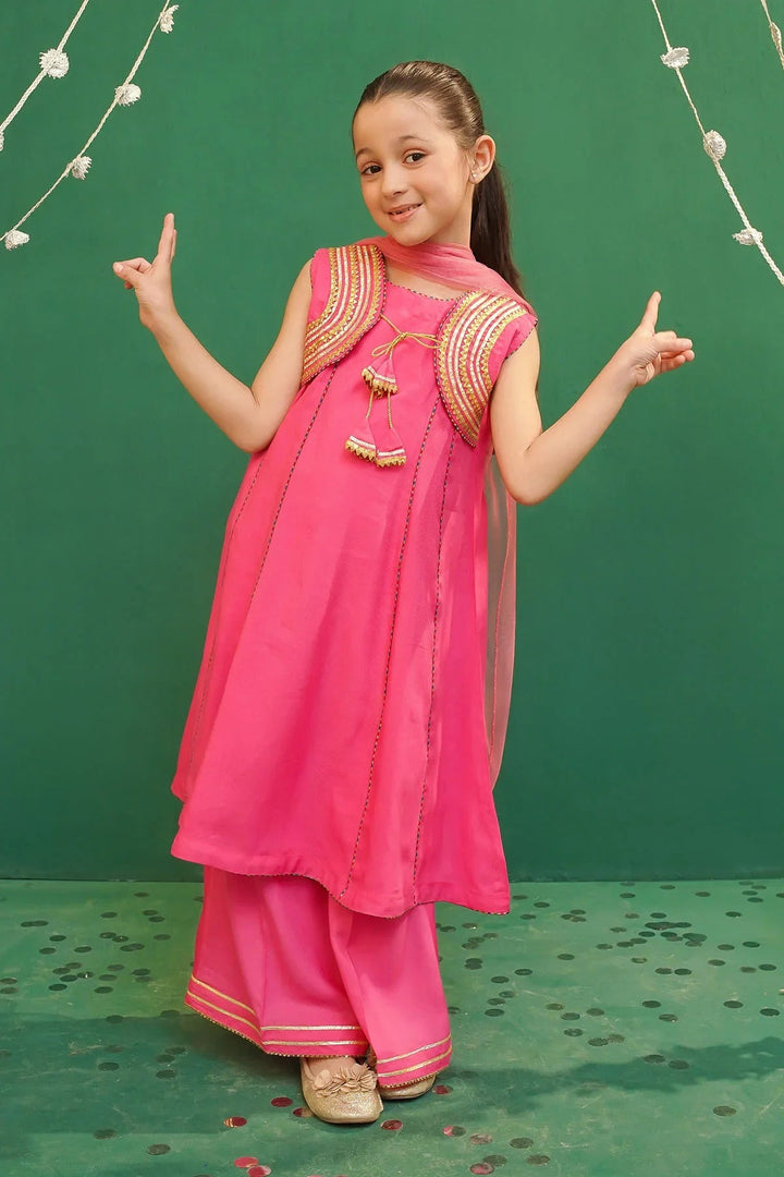 Ochre Girls Pret Embroidered Rod Silk 3 Piece Suit INCE-01 - Summer Collection