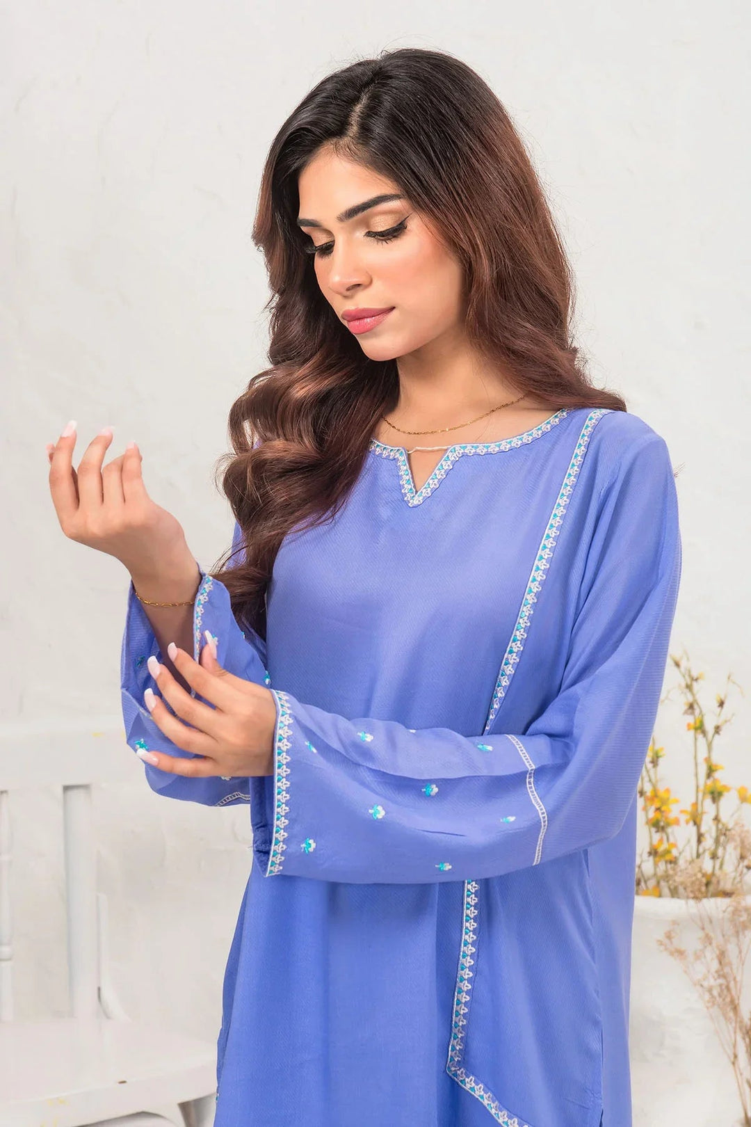 Ochre RTW Embroidered Girls 2 Piece Cotton  SOLE-05 - Summer Collection