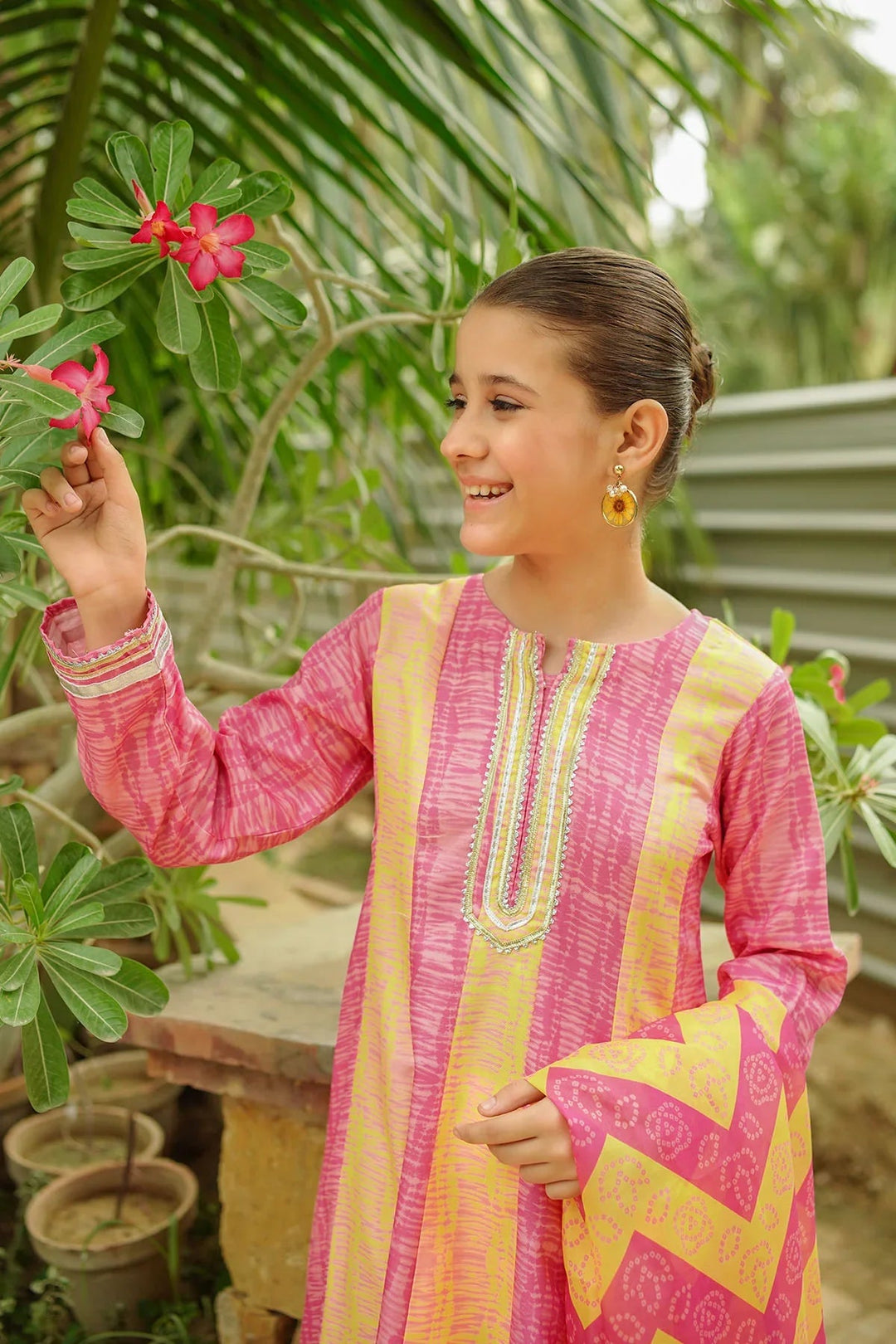 Ochre RTW Printed Girls 3 Piece Herringbone  COR-113 - Summer Collection