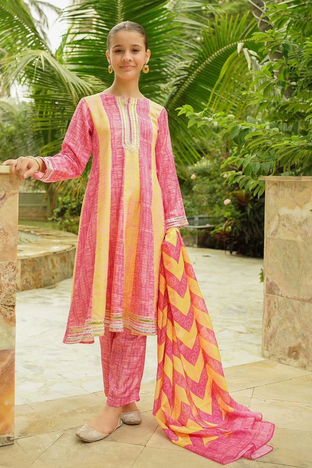 Ochre RTW Printed Girls 3 Piece Herringbone  COR-113 - Summer Collection