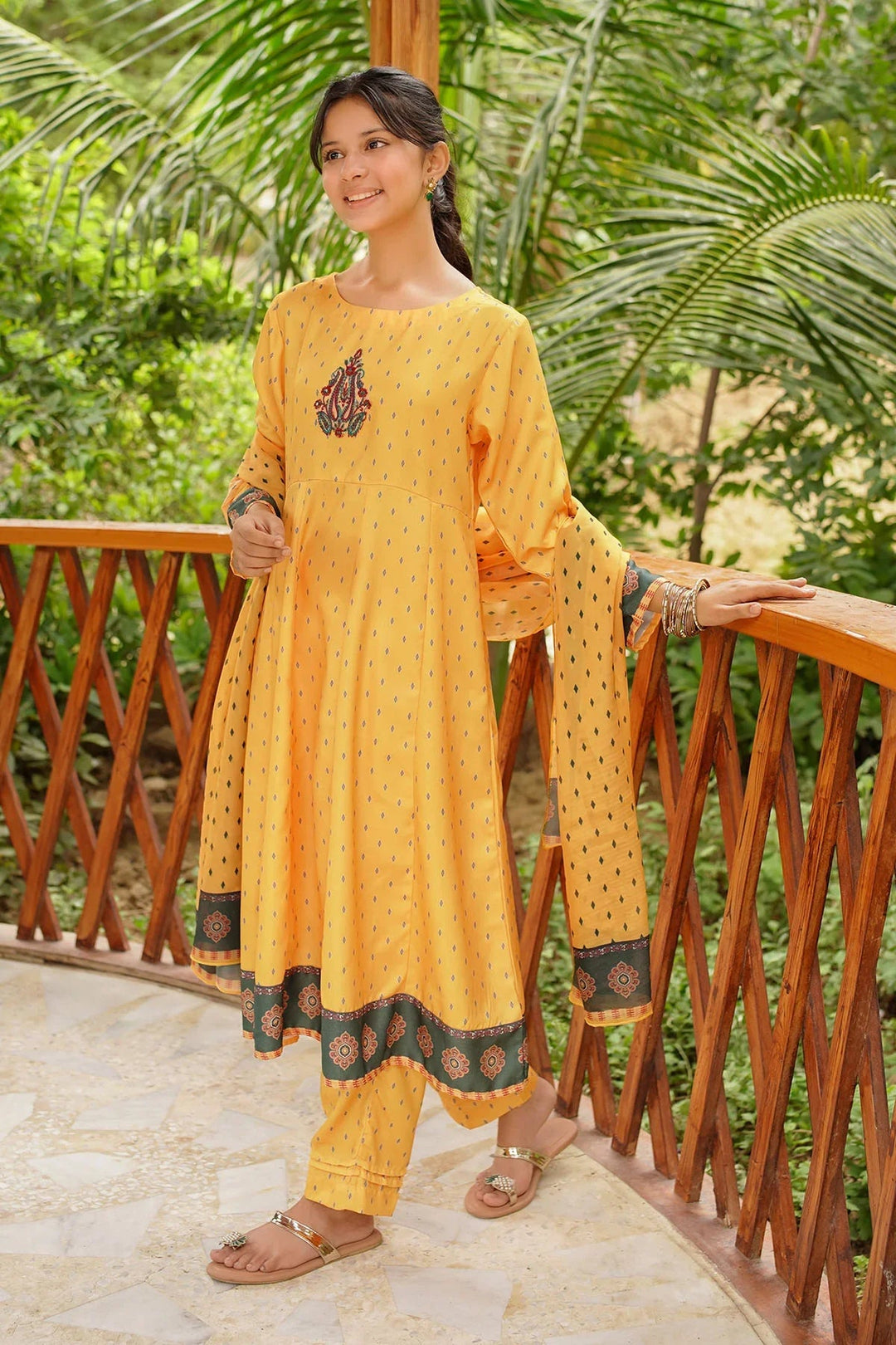 Ochre RTW Printed Girls 3 Piece Herringbone  COR-112 - Summer Collection