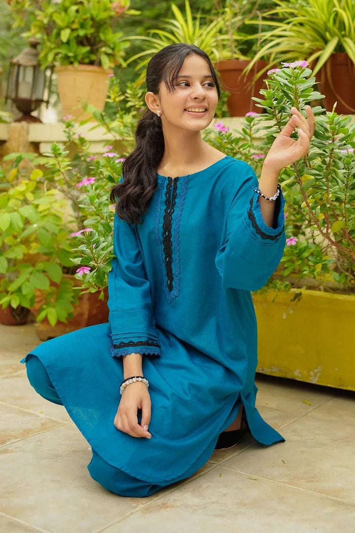 Ochre RTW Embroidered Girls 2 Piece Khaddar Embellished SC-39 - Winter Collection