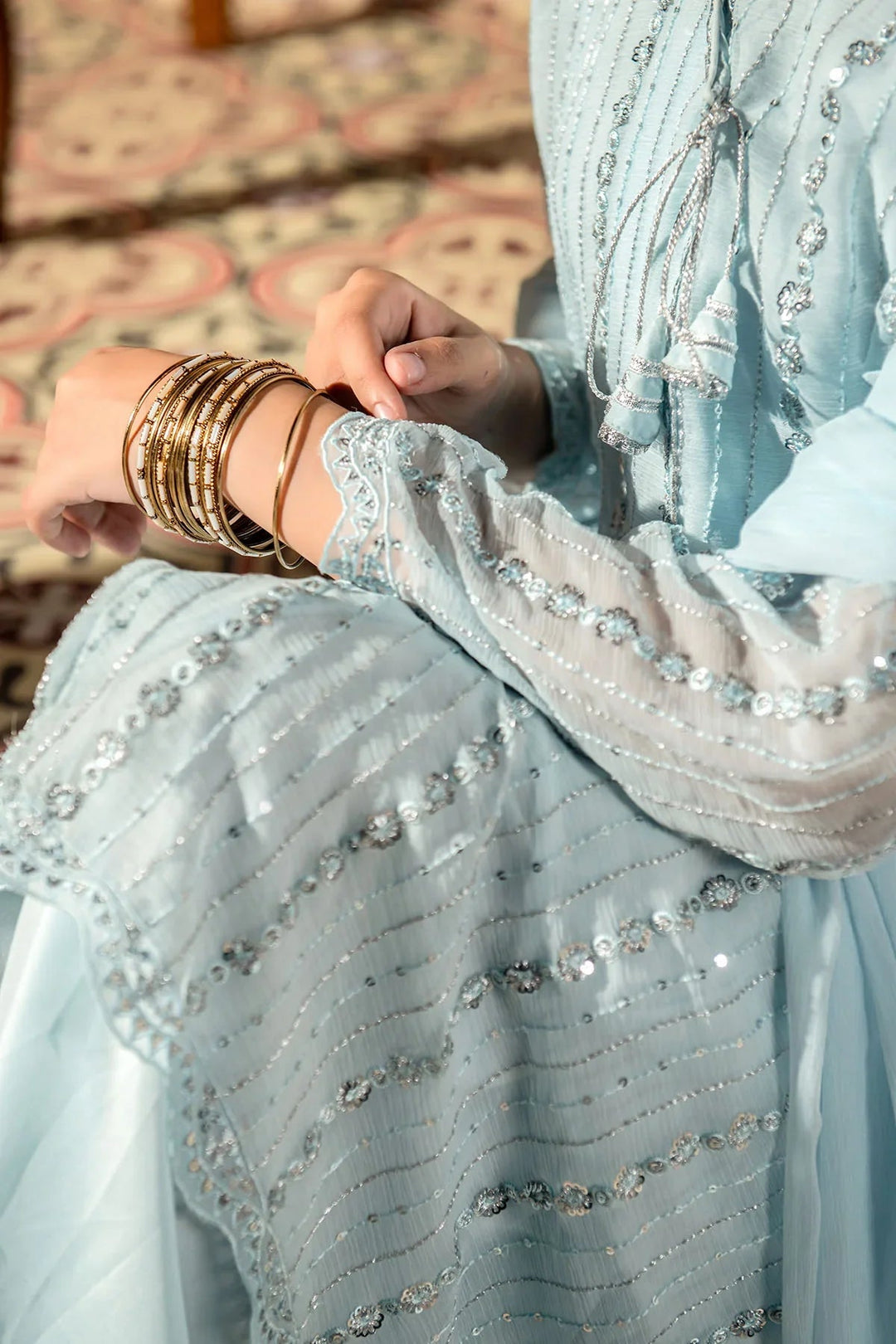 Ochre Girls Pret Embroidered Chiffon 3 Piece Suit EM-44 - Summer Collection