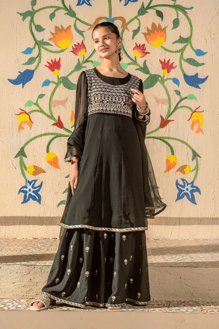 Ochre Girls Pret Embroidered Chiffon 3 Piece Suit EM-43 - Summer Collection