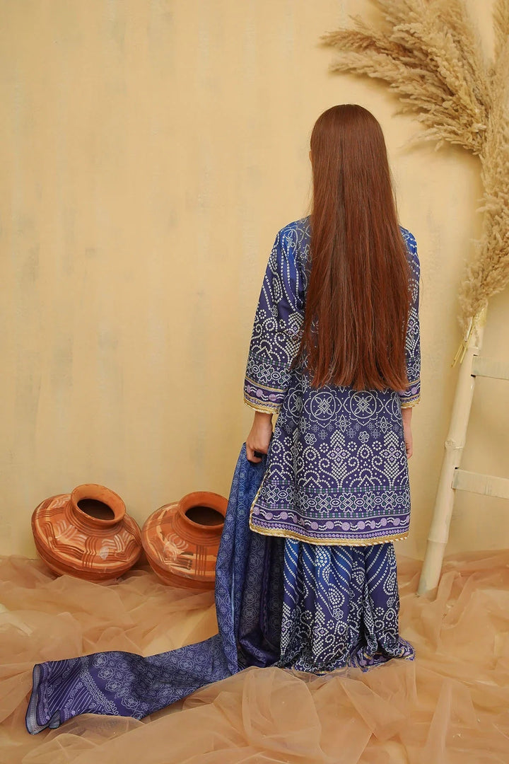 Ochre Girls Pret Printed Swiss Lawn 3 Piece Suit CORF-09 - Summer Collection