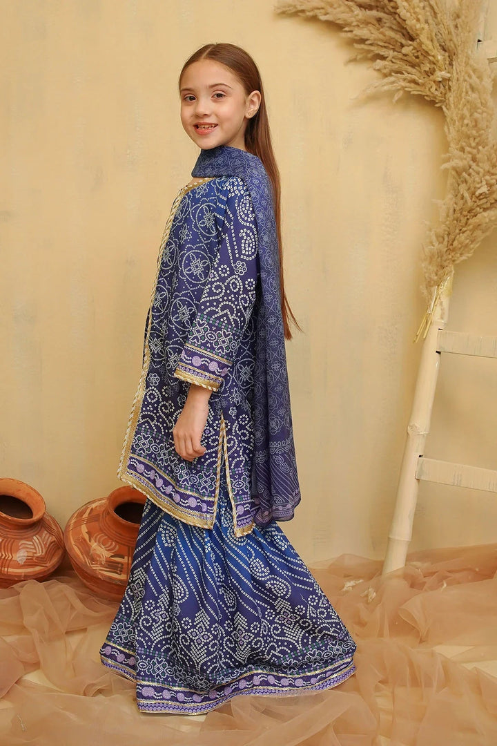 Ochre Girls Pret Printed Swiss Lawn 3 Piece Suit CORF-09 - Summer Collection