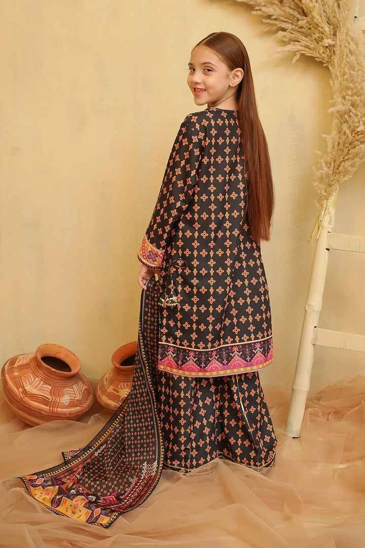 Ochre Girls Pret Printed Swiss Lawn 3 Piece Suit CORF-07 - Summer Collection
