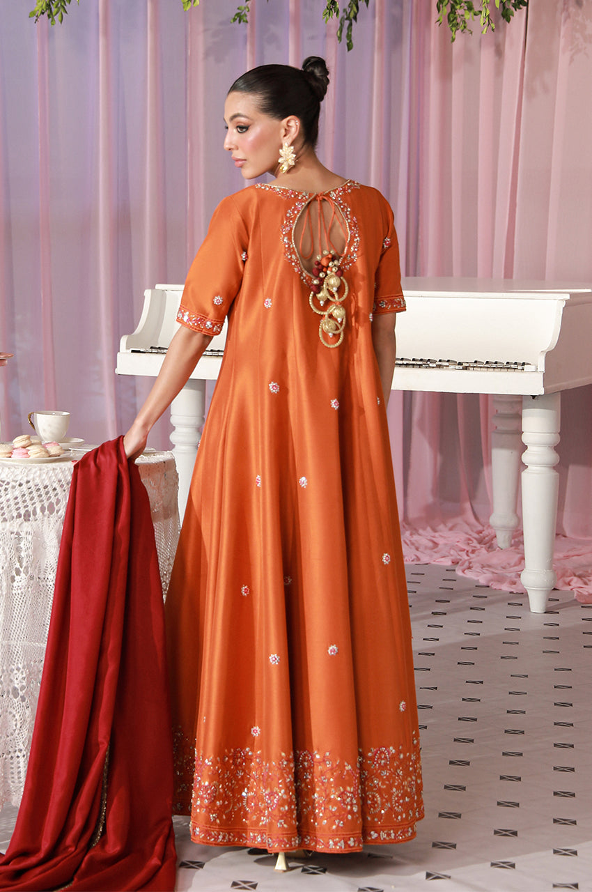 Sera From Nizka By Nida Rehan RTW Hand work Raw Silk 3 Piece Suit Zarel - Festive Collection