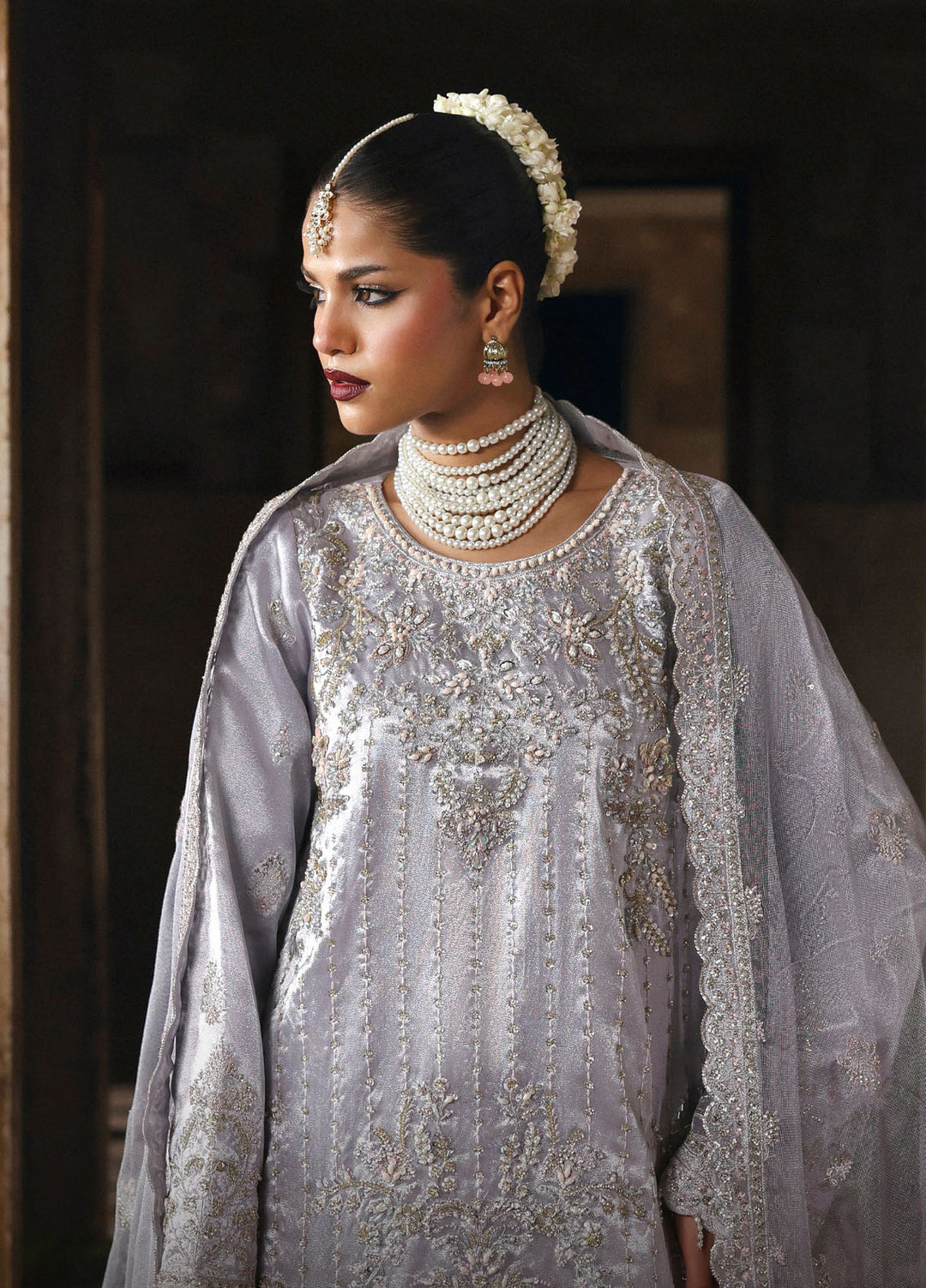 Romansiyyah by Eman Adeel Embroidered Chiffon Suits Unstitched 3 Piece EA25RLF Aabroo - Formals Collection