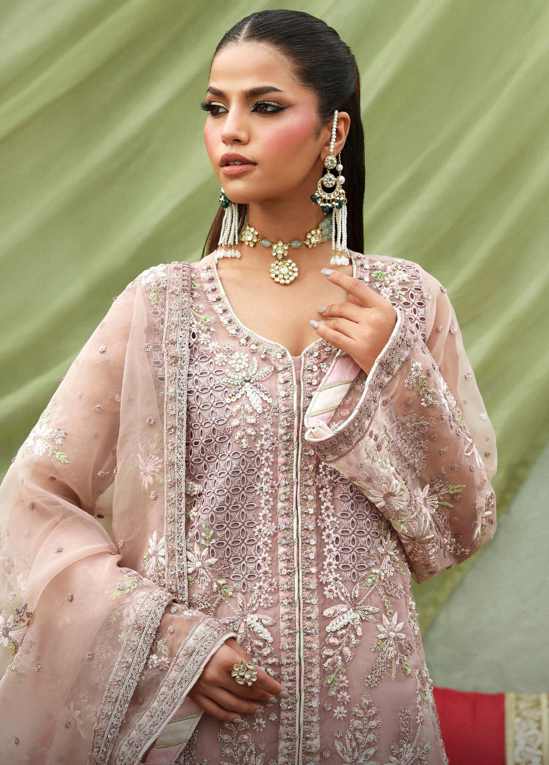 Romansiyyah by Eman Adeel Embroidered Chiffon Suits Unstitched 3 Piece EA25RLF Gul Rukh - Formals Collection