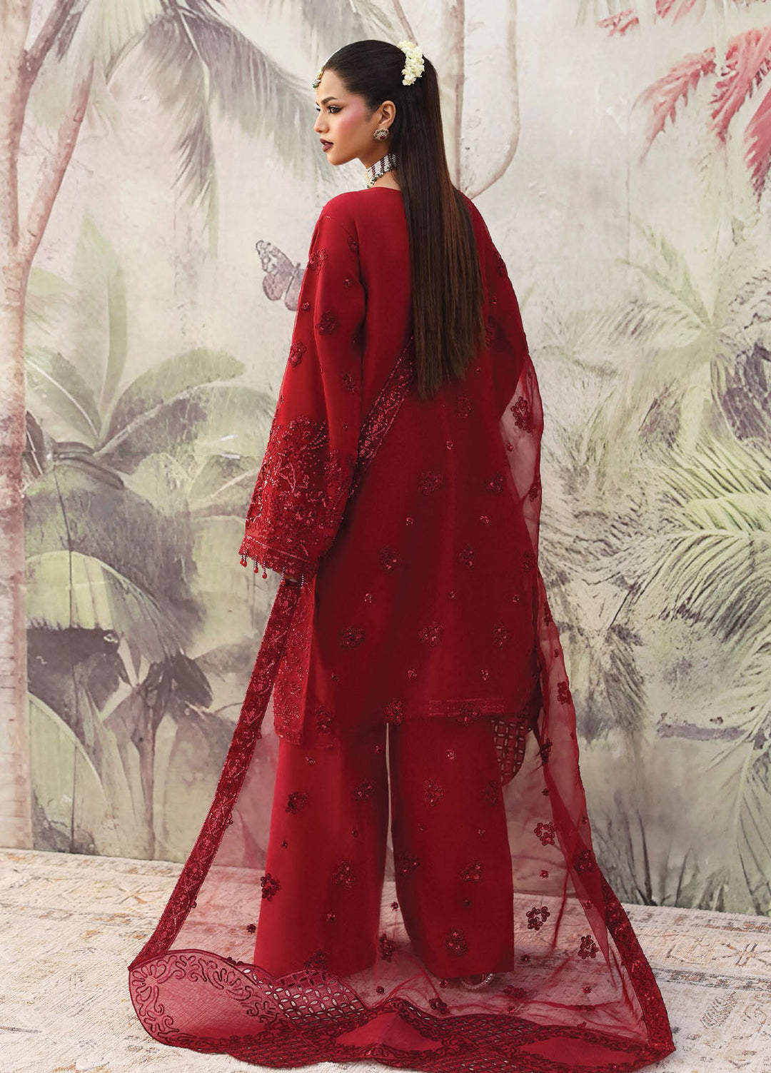 Romansiyyah by Eman Adeel Embroidered Chiffon Suits Unstitched 3 Piece EA25RLF Noor Mahal - Formals Collection