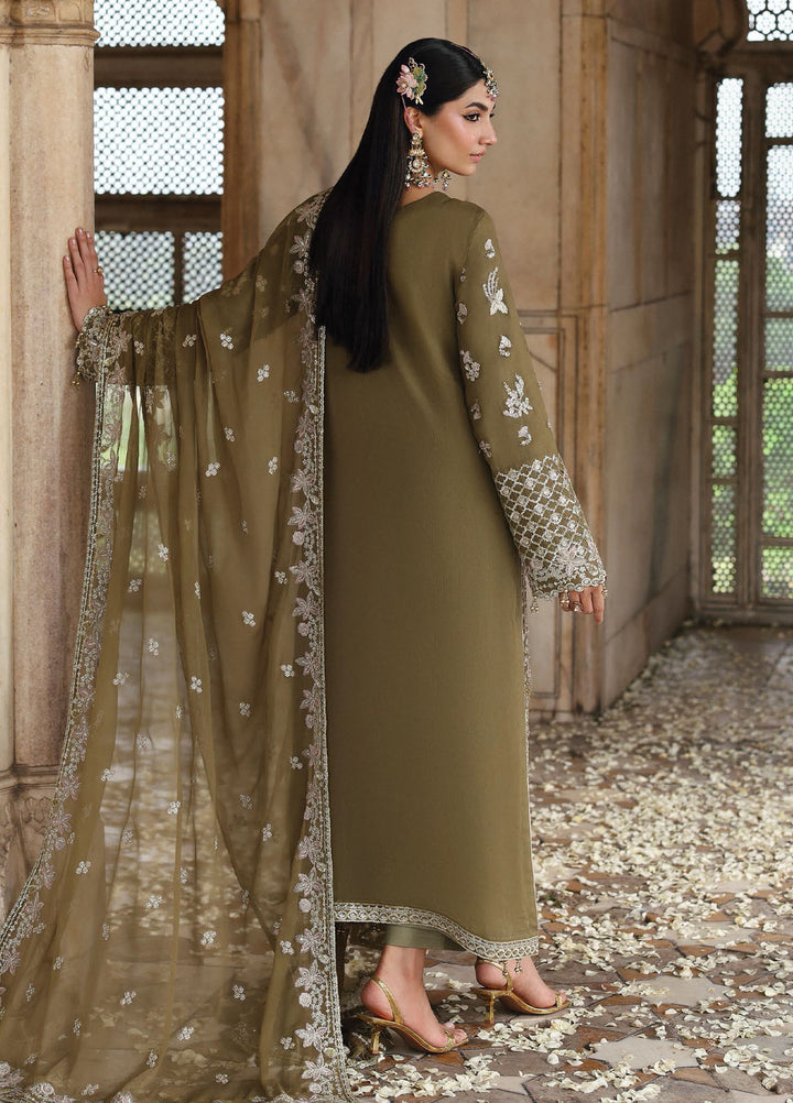Romansiyyah by Eman Adeel Embroidered Chiffon Suits Unstitched 3 Piece EA25RLF Olivea - Formals Collection