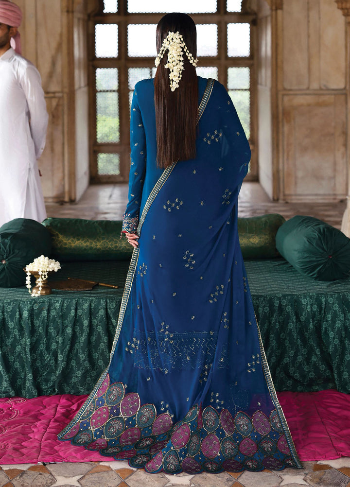 Romansiyyah by Eman Adeel Embroidered Chiffon Suits Unstitched 3 Piece EA25RLF Zarq - Formals Collection