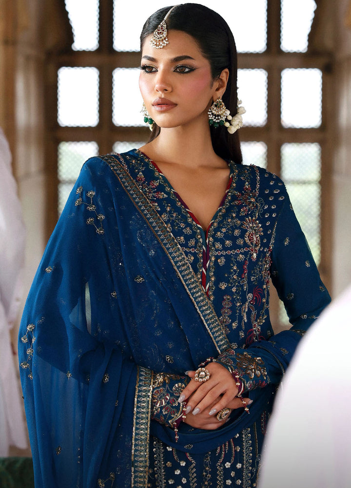 Romansiyyah by Eman Adeel Embroidered Chiffon Suits Unstitched 3 Piece EA25RLF Zarq - Formals Collection