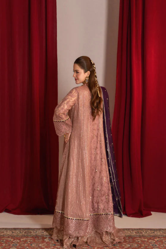 Zaaviay Rosy Mauve Chiffon Suits Pret 3 Piece Festive Collection
