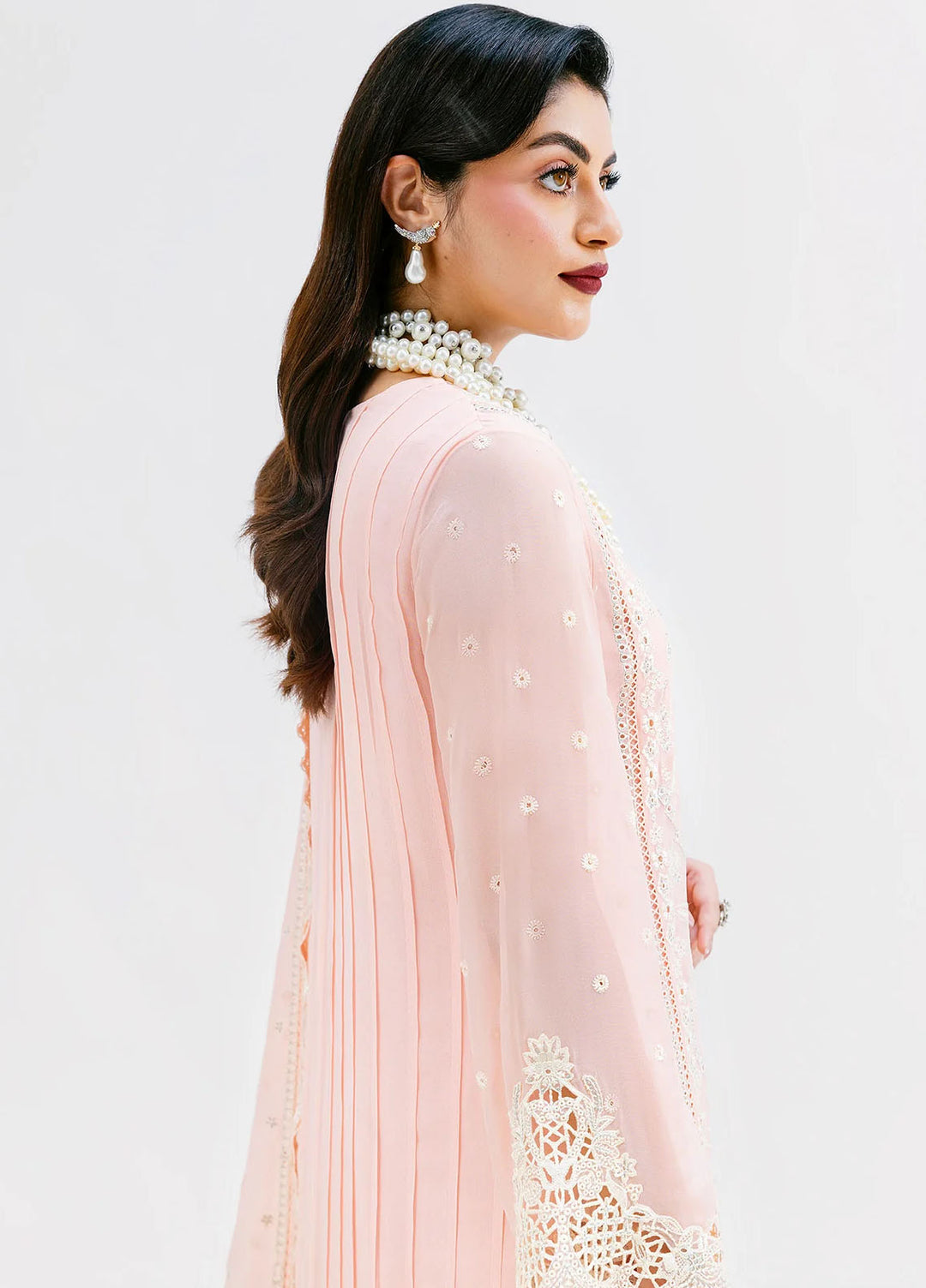 Luxe Serene by Imrozia Premium Pret Embroidered Georgette 3 Piece Suit S-1088 Blush