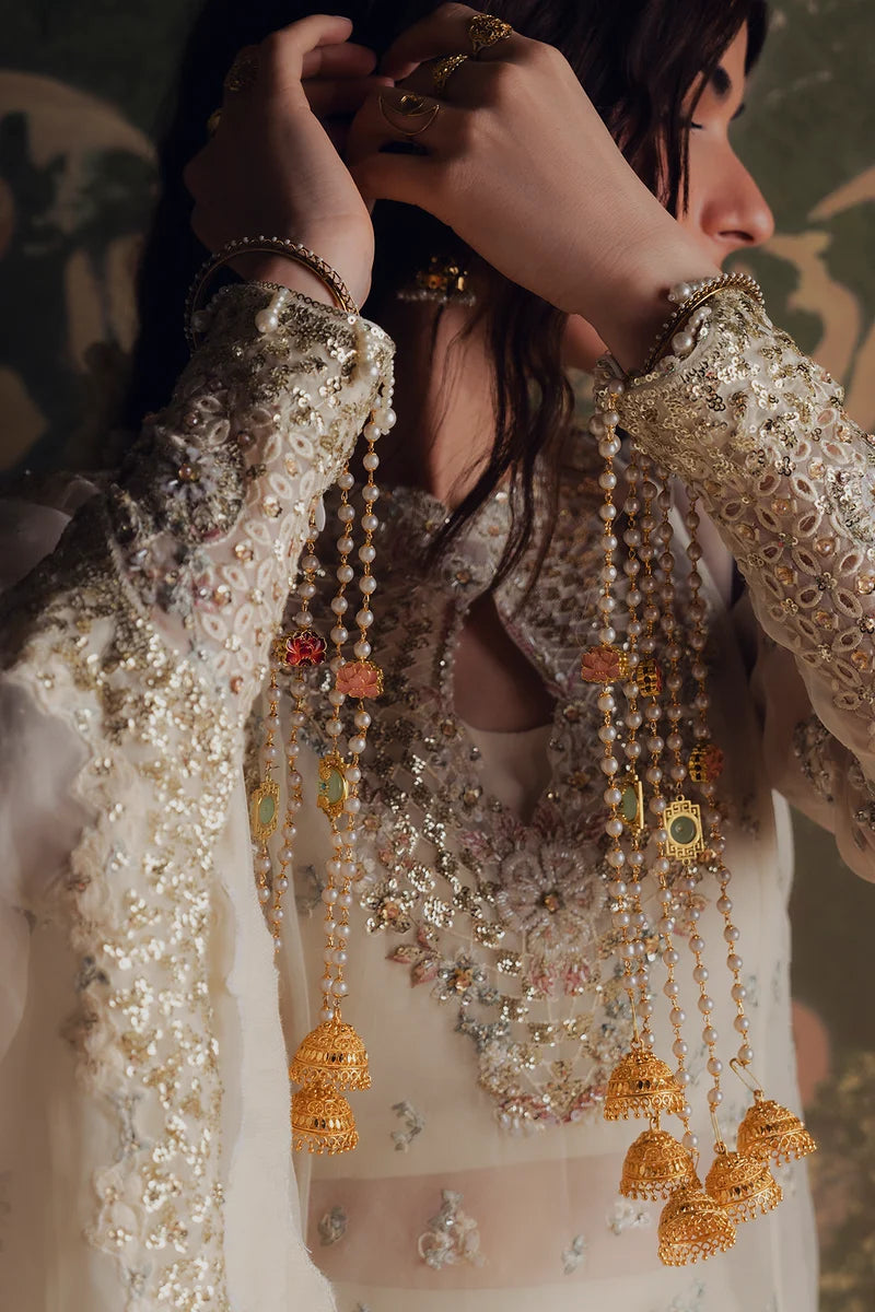 Jahan Ara by Zarposh Unstitched Embroidered Organza 3 Piece Suit ZP26UWJ ROSHANAY - Wedding Collection